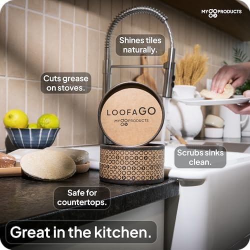 Esponjas de LufaGO (Paquete de 10) - 100% Biodegradables, Compostables y Sin Plástico, Estropajos No Rascantes para Cocina, Platos y Baño (Cero - imagen 7