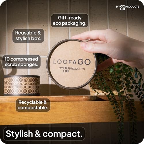 Esponjas de LufaGO (Paquete de 10) - 100% Biodegradables, Compostables y Sin Plástico, Estropajos No Rascantes para Cocina, Platos y Baño (Cero - imagen 8