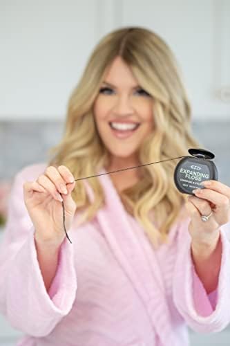 Hilo Dental Expansible EZZI Tejido | Con Cera Natural y Textura con Carbón y Xilitol para Limpiar Óptimamente las Encías | Menta | Grueso y 109 Yardas - imagen 5