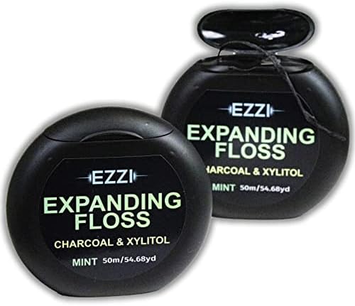 Hilo Dental Expansible EZZI Tejido | Con Cera Natural y Textura con Carbón y Xilitol para Limpiar Óptimamente las Encías | Menta | Grueso y 109 Yardas - imagen 7