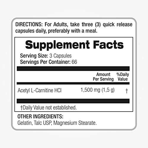 Suplemento L-Carnitina FITO MEDIC'S Lab, Fórmula de Acetil L-Carnitina, 200 Cápsulas - imagen 6