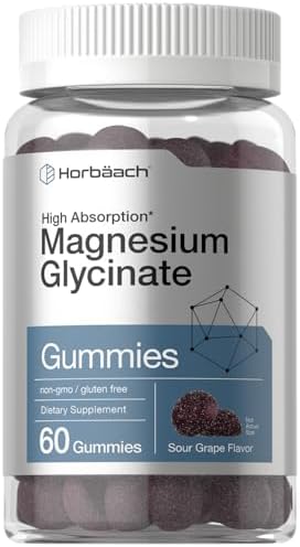 Gomitas de Magnesio Glycinate Horbäach | 60 piezas | Sabor Uva Ácida | Alta Absorción | Veganas, Sin OGM, Sin Gluten - imagen 1