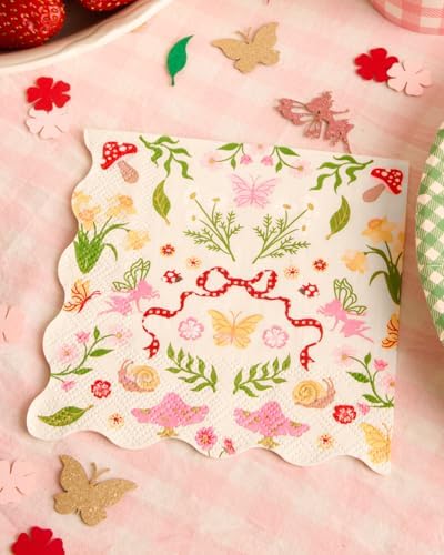 Servilletas de Hada del Jardín xo, Fetti - 25 piezas | Decoraciones para Fiesta en el Bosque, Fiesta de Té de Primavera, Cumpleaños Infantil, - imagen 2