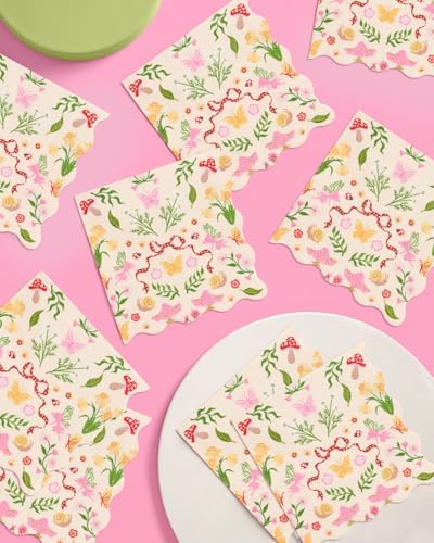 Servilletas de Hada del Jardín xo, Fetti - 25 piezas | Decoraciones para Fiesta en el Bosque, Fiesta de Té de Primavera, Cumpleaños Infantil, - imagen 3