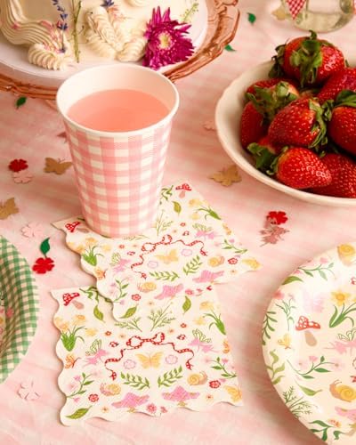 Servilletas de Hada del Jardín xo, Fetti - 25 piezas | Decoraciones para Fiesta en el Bosque, Fiesta de Té de Primavera, Cumpleaños Infantil, - imagen 4