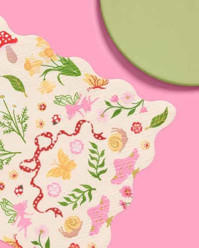 Servilletas de Hada del Jardín xo, Fetti - 25 piezas | Decoraciones para Fiesta en el Bosque, Fiesta de Té de Primavera, Cumpleaños Infantil, - imagen 5