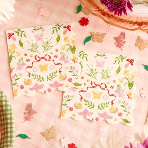 Servilletas de Hada del Jardín xo, Fetti - 25 piezas | Decoraciones para Fiesta en el Bosque, Fiesta de Té de Primavera, Cumpleaños Infantil, - imagen 7