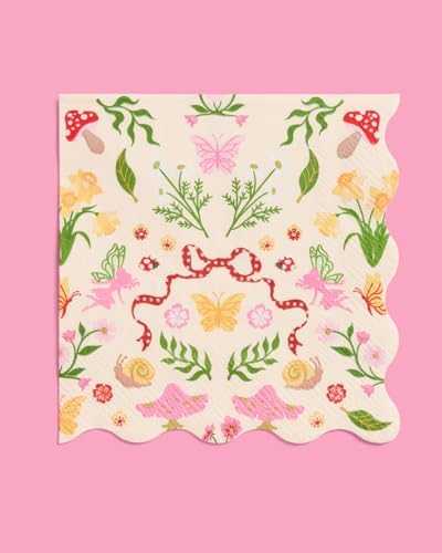 Servilletas de Hada del Jardín xo, Fetti - 25 piezas | Decoraciones para Fiesta en el Bosque, Fiesta de Té de Primavera, Cumpleaños Infantil, - imagen 8