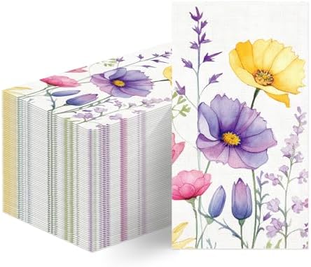 Servilletas Desechables TAJWE 100 Coloridas con Flores Silvestres para Fiestas, Almuerzos y Cenas - Decorativas para Cocina y Baño - imagen 1