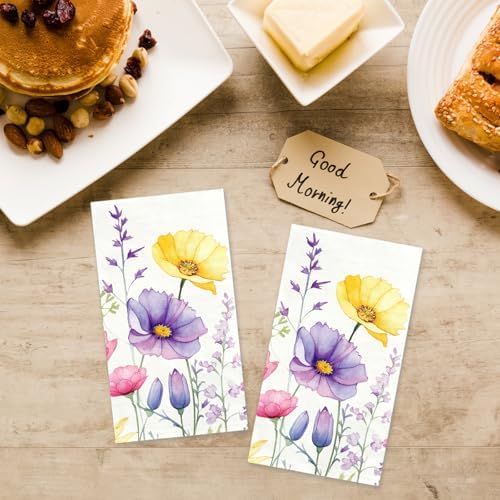 Servilletas Desechables TAJWE 100 Coloridas con Flores Silvestres para Fiestas, Almuerzos y Cenas - Decorativas para Cocina y Baño - imagen 3