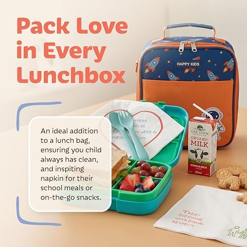 Notas de Almuerzo Tiny Truths para Niños - 50 Afirmaciones Motivacionales para la Inteligencia Emocional en Servilletas de Papel Suave de 3 Capas - imagen 5