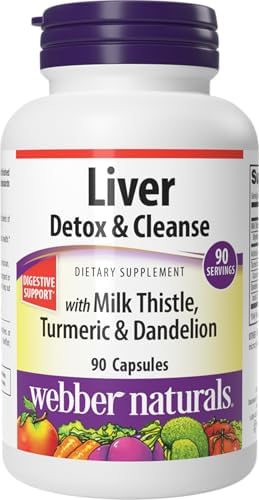 Webber Naturals Suplemento Detoxificador Hepático con Silymarina, Alcachofa, Cúrcuma y Extracto de Raíz de Diente de León, 90 Cápsulas - imagen 1