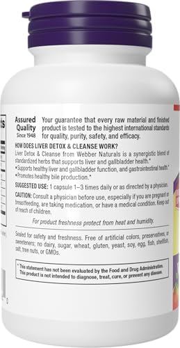 Webber Naturals Suplemento Detoxificador Hepático con Silymarina, Alcachofa, Cúrcuma y Extracto de Raíz de Diente de León, 90 Cápsulas - imagen 6