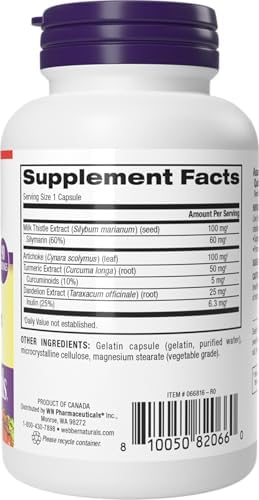 Webber Naturals Suplemento Detoxificador Hepático con Silymarina, Alcachofa, Cúrcuma y Extracto de Raíz de Diente de León, 90 Cápsulas - imagen 7