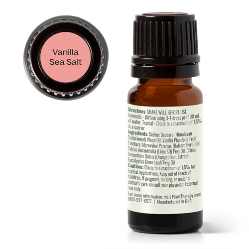 Mezcla de Aceite Esencial de Sal Marina y Vainilla Plant Therapy 10 mL (1/3 oz) 100% Puro, Natural y Relajante para Aromaterapia - imagen 8