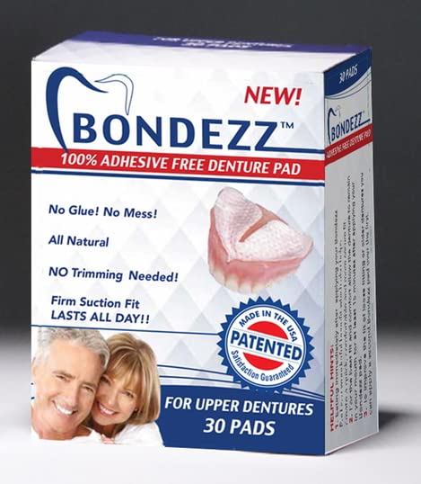 Pads Adhesivos para Dentaduras Bondezz | Dentadura Superior | Paquete de 30 | Ajuste Seguro y Cómodo | Sin Pegamento | Succión Todo el Día | - imagen 1