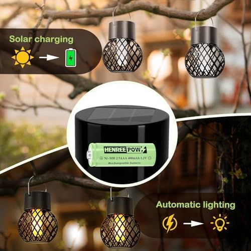 Baterías Recargables Henreepow Ni-MH 2/3AAA 1.2V 400mAh, Baja Autodescarga, Larga Duración, para Luces Solares, Paquete de 12 (No son AAA) - imagen 6