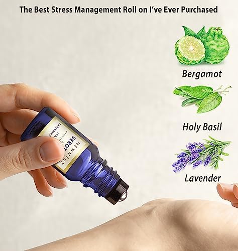 Roll-On de Aceites Esenciales Calmantes Anti Estrés con Lavanda, Bergamota y Albahaca Sagrada - Regalos de Alivio para Mujeres, Perfecto para - imagen 4