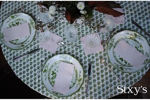 Servilletas de Papel Rosa Claro Stxy (45 piezas, tinta sin sangrado) desechables para cena, rayadas, ideales para baby shower, color pastel blush y - imagen 2