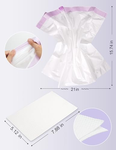 50 Forros Desechables para Comoda de Noche con Almohadillas Absorbentes - Set de 50 Bolsas, 50 Almohadillas y 100 Guantes, Aroma a Lavanda, Ajuste - imagen 2