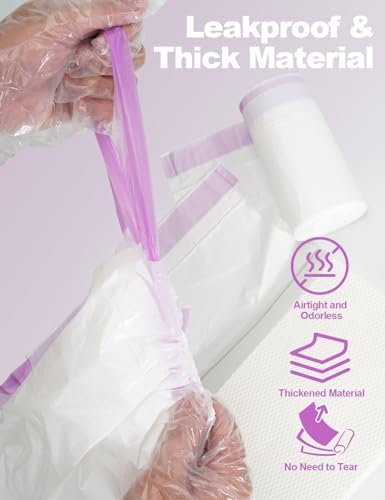 50 Forros Desechables para Comoda de Noche con Almohadillas Absorbentes - Set de 50 Bolsas, 50 Almohadillas y 100 Guantes, Aroma a Lavanda, Ajuste - imagen 3
