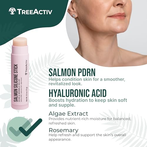 Bálsamo de Silicona para Cicatrices Ligero con PDRN de Salmón, Ácido Hialurónico y Extracto de Algas, 0.5 oz - Cuidado Fácil para una Piel más Suave - imagen 6