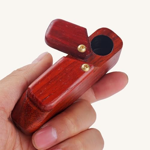 Pipa de Tabaco Clásica ANCKSNM Roja, Hecha a Mano de Madera de Rosa, con Bolsa de Regalo Negra y Accesorios - imagen 1