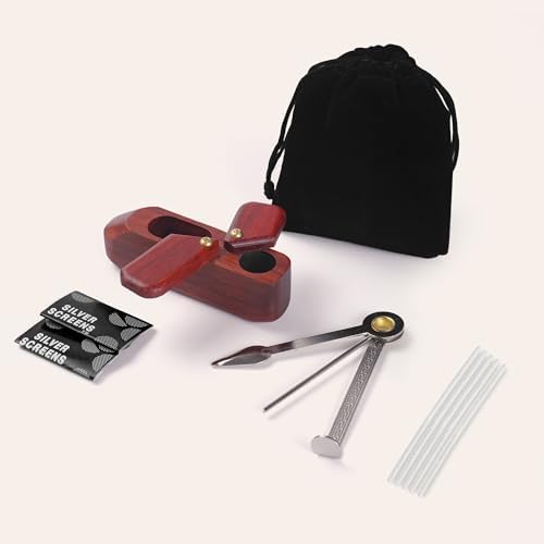 Pipa de Tabaco Clásica ANCKSNM Roja, Hecha a Mano de Madera de Rosa, con Bolsa de Regalo Negra y Accesorios - imagen 7
