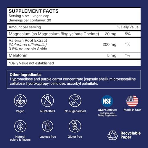 TRAVELSANA Suplemento Natural para Dormir y Apoyo contra el Jet Lag | Extracto de Raíz de Valeriana, Melatonina 5 mg y Magnesio | 30 Cápsulas Veganas - imagen 2