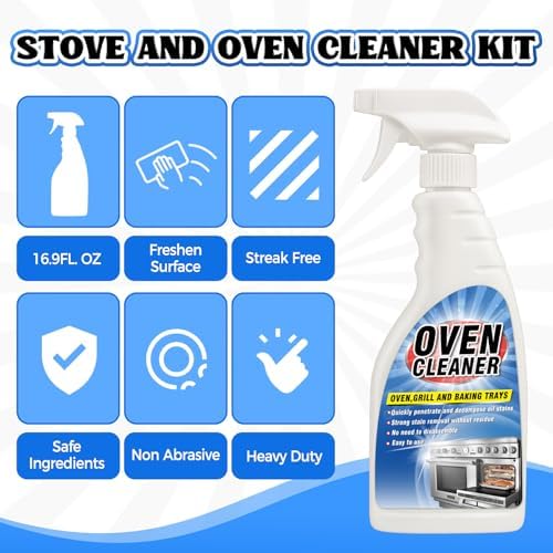 Kit de Limpiador para Estufas y Hornos Erigathe, Incluye Herramienta de Limpieza, Cuchilla, Raspador y 1 Almohadilla para Manchas Difíciles - Uso en - imagen 4