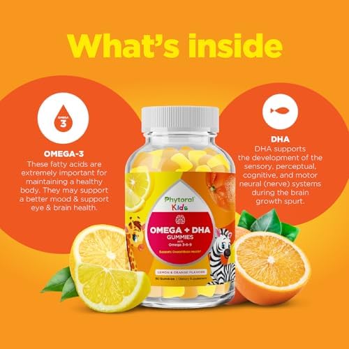 Gomitas Omega y DHA para Niños - Ácidos Grasos Omega 3 6 9 con Vitamina C para la Visión - DHA Nutricional para un Sistema Nervioso Saludable - Sin - imagen 5