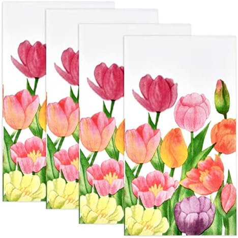 100 Servilletas de Invitado Tulipán, Toallas Desechables con Diseño Floral Acuarela para Baño, Decoración de Fiesta de Primavera, Boda o Baby Shower - imagen 5