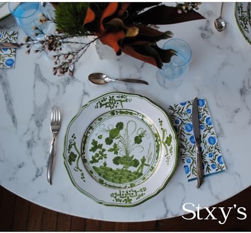 Servilletas desechables Stxy de 3 capas con diseño de granada (45 piezas) en verde, azul y blanco, tinta no tóxica, ideales para baño y decoración. - imagen 2