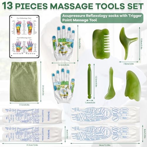 Set de Calcetines de Reflexología con Guantes y 5 Herramientas para Masaje de Pies - Calcetines de Acupresión para Mujeres y Hombres - imagen 2