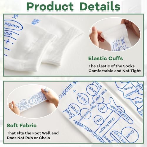 Set de Calcetines de Reflexología con Guantes y 5 Herramientas para Masaje de Pies - Calcetines de Acupresión para Mujeres y Hombres - imagen 3