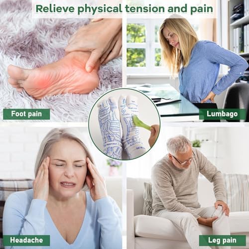 Set de Calcetines de Reflexología con Guantes y 5 Herramientas para Masaje de Pies - Calcetines de Acupresión para Mujeres y Hombres - imagen 6