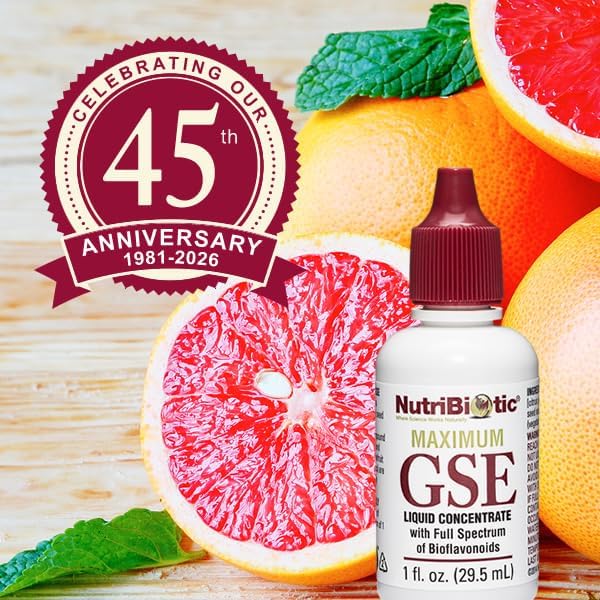 NutriBiotic – GSE Máximo, 1 Oz Líquido | Extracto de Semilla de Pomelo Concentrado Premium con Bioflavonoides | Alta Potencia, Vegano, Sin Gluten y - imagen 5