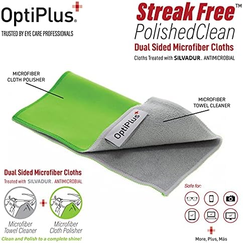 Spray Limpiador Antivaho OptiPlus con Paño de Microfibra Doble | Limpiador Sin Rayas y Spray Antivaho para Lentes, Pantallas de Laptops, Smartphones, - imagen 2