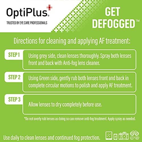 Spray Limpiador Antivaho OptiPlus con Paño de Microfibra Doble | Limpiador Sin Rayas y Spray Antivaho para Lentes, Pantallas de Laptops, Smartphones, - imagen 3