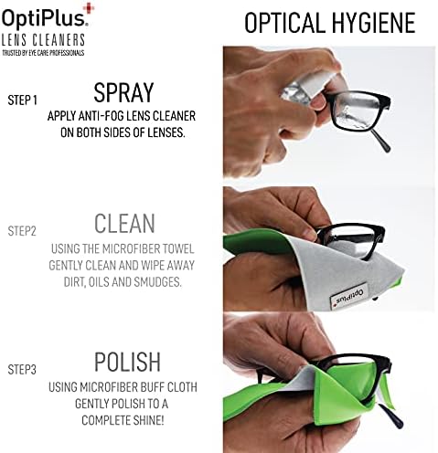 Spray Limpiador Antivaho OptiPlus con Paño de Microfibra Doble | Limpiador Sin Rayas y Spray Antivaho para Lentes, Pantallas de Laptops, Smartphones, - imagen 4