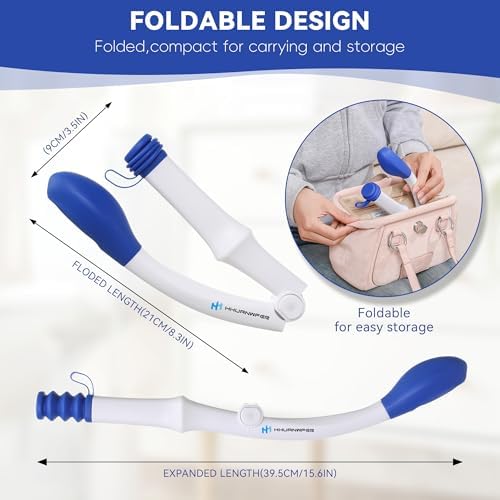 Ayuda para el Baño HHuanwfer Plegable (Paquete de 2), Varita de Limpieza Cómoda para Personas con Movilidad Reducida, Ancianos y Embarazadas - imagen 3