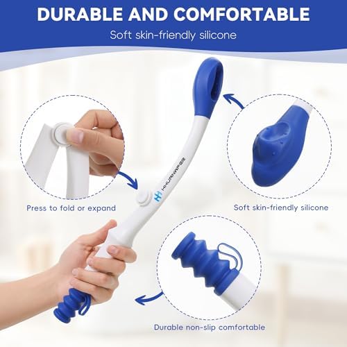 Ayuda para el Baño HHuanwfer Plegable (Paquete de 2), Varita de Limpieza Cómoda para Personas con Movilidad Reducida, Ancianos y Embarazadas - imagen 4
