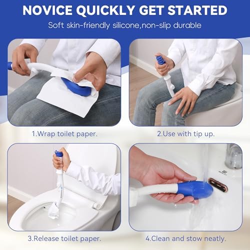Ayuda para el Baño HHuanwfer Plegable (Paquete de 2), Varita de Limpieza Cómoda para Personas con Movilidad Reducida, Ancianos y Embarazadas - imagen 5