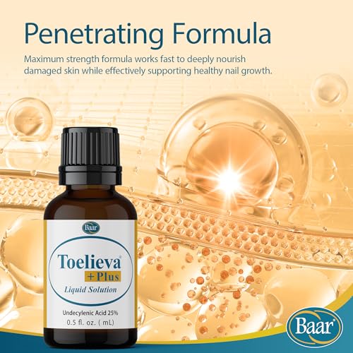 Solución Líquida Baar Products Toelieva +Plus, Máxima Fuerza para Uñas de Pies y Manos, 25% Ácido Undecilénico, Aceite de Árbol de Té, Aceite de - imagen 3