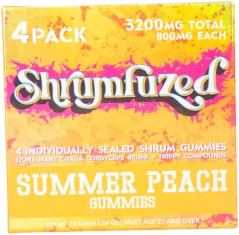 Gomitas Nootrópicas Shrumfuzed 3200mg - Mezcla de Hongos Lion's Mane, Reishi, Chaga y Cordyceps (4, Durazno Verano) - imagen 1