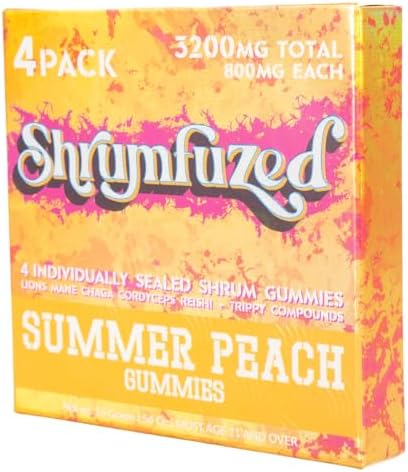 Gomitas Nootrópicas Shrumfuzed 3200mg - Mezcla de Hongos Lion's Mane, Reishi, Chaga y Cordyceps (4, Durazno Verano) - imagen 3