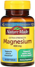 Nature Made Magnesio Oxido Extra Fuerte 400 mg, Suplemento Dietético para Soporte Muscular, Nervioso, Óseo y Cardiaco, 60 Softgels. - imagen 1
