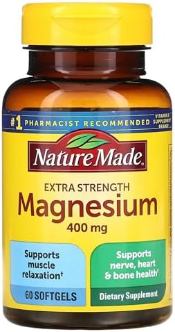 Nature Made Magnesio Oxido Extra Fuerte 400 mg, Suplemento Dietético para Soporte Muscular, Nervioso, Óseo y Cardiaco, 60 Softgels. - imagen 1