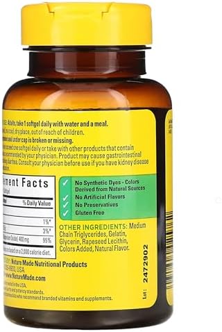 Nature Made Magnesio Oxido Extra Fuerte 400 mg, Suplemento Dietético para Soporte Muscular, Nervioso, Óseo y Cardiaco, 60 Softgels. - imagen 5
