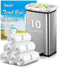 Bolsas de Basura Medianas Teivio de 10 Galones, 300 Cuentas, para Cocina y Baño, Transparentes, Ideal para Hogar y Oficina - imagen 1